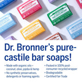 Dr. Bronner's - Pure-Castile Bar Soap (Peppermint, 5 Ounce, 12-Pack) - Made with Organic Oils, For Face, Body & Hair, Gentle & Moisturizing, Biodegradable, Vegan, Cruelty-free, Non-GMO