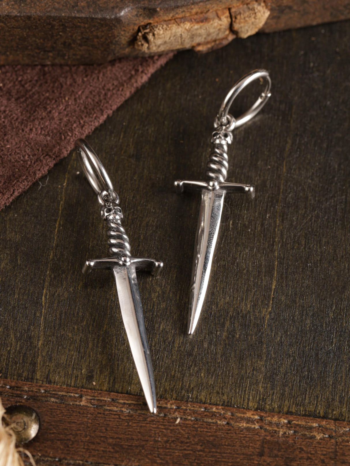 HAQUIL Gothic Punk Sword Dangle Drop Earrings for Women, Goth Jewelry Gift