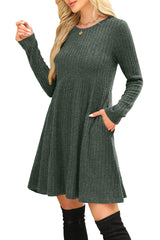 Sweater Dress Long Sleeve Dress for Women Fall Dresses for Women 2025 Cowboy Chic Fall Clothes Maternity Winter Christmas Dresses Green M