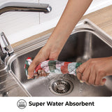 Urban Villa Christmas Set of 6 Kitchen Towels 20×30 Inch 100% Cotton Highly Absorbent Dish Towels Premium Quality Ultra Soft Bar & Tea Towels with Mitered Corners- Red/Green/White