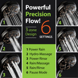 AquaDance High Pressure 6-Setting Oil Rubbed Bronze Handheld Shower Head with Stainless Steel Hose. Officially Independently Tested to Meet Strict US Quality & Performance Standards!