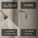 Aqua Elegante High Pressure Shower Head - Best 3 Inch Wall Mount Bathroom Showerhead For Boosting Low Flow With Anti-Clog Nozzles & Adjustable Brass Ball Joint - 2.5 GPM - Polished Chrome