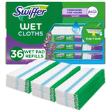 Swiffer Sweeper Wet Mopping Cloth Multi Surface Refills, Mops for Floor Cleaning, Febreze Lavender Scent, 36 Count