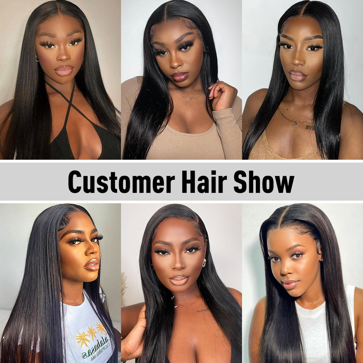 FACMOOD 6x4 HD Lace Wear and Go Glueless Wig Human Hair Pre-Plucked, Pre-Cut Lace Glueless Wigs, No Glue Lace Front Closure Wig Straight, 200% Density, 24 inch
