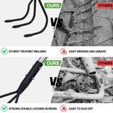YEELOR 3-Tine Long Handle Tiller, Garden Cultivator with 55"-15.5" Adjustable Handle, for Loosening Soil, Tilling, Weeding and Fertilizing, Suitable for Elderly and Women