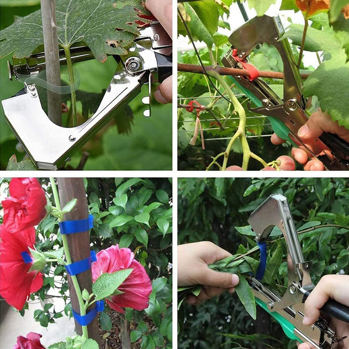 TOGETDREAM Plant Tying Machine Gardening Plant Vine Tying Tool with 20 Rolls of Tapes+10000pcs Staples, for Vegetable Grape Cucumber Tomato Flower and Pepper