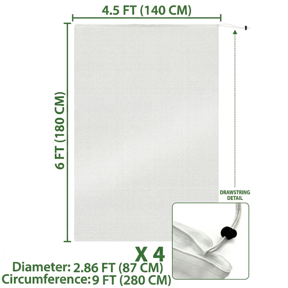 Fruit Tree Protection Bags 4.5x6 FT | Pack of 4 Garden & Insect Netting