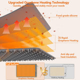 Warming Mat for Food, Electric Warming Tray for Parties Buffet, Graphene 3S Rapid Full-Surface Heating Mat with 8 Levels Adjustable Temp and 12 Hours Timer, Food Warming Pad with Bamboo Insulating Mat