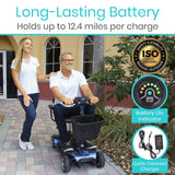 Vive 4 Wheel Mobility Scooter - Electric Powered Wheelchair Device - Compact Heavy Duty Mobile for Travel, Adults, Elderly - Long Range Power Extended Battery with Charger & Basket (FSA/HSA Eligible)