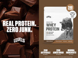 Levels Grass Fed Whey Protein Powder, No Artificials, 24G of Protein, Double Chocolate, 1LB