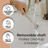 TK Tartle Kitchen Handheld Immersion Blender 220W - 7” Stainless Steel with 8 Speeds - 110V + 1-Yr Coverage and 24/7 Pro Chef Support