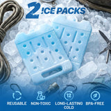 RIDGECOOL 2 Pack Reusable Large Ice Packs for Coolers, Heavy Duty Leak-Resistant Cooling Packs for Camping, Beach Trips, Travel, Fishing, and Outdoor Use, 6.7"x 8"BPA-Free Non-Toxic Freezer Packs