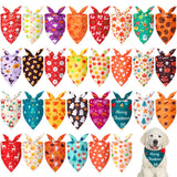 Chunful 30 Pcs Holiday Dog Bandanas Bulk for Fall Thanksgiving Halloween Christmas with Maple Leaves Pumpkin Ghost Snowman Seasonal Triangle Pet Scarf for Small Medium Large 25.6 x 17.7 x 17.7 in