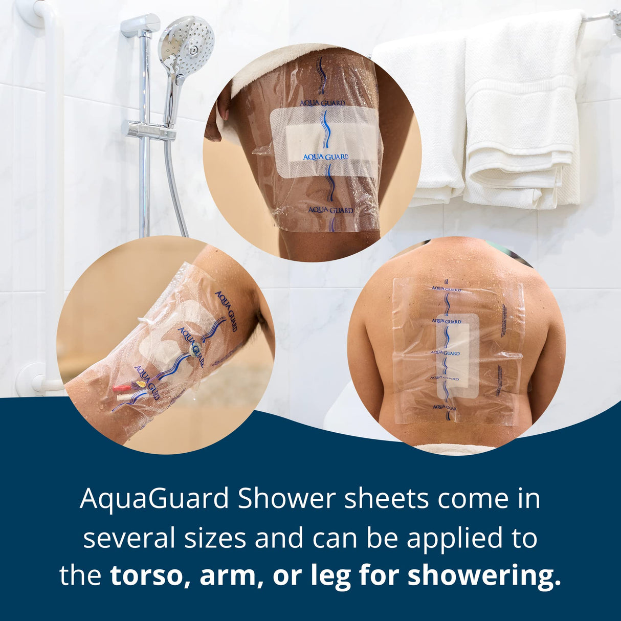 TIDI AquaGuard Sheet – 10” x 12” – Shower Protection Sheet – Self-Adhesive Moisture Barrier – Made Without Latex – Wound Cover For Showering – 7 Sheets Per Package – Home Medical Supplies (50011-PKG)