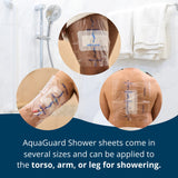 TIDI AquaGuard Sheet – 10” x 12” – Shower Protection Sheet – Self-Adhesive Moisture Barrier – Made Without Latex – Wound Cover For Showering – 7 Sheets Per Package – Home Medical Supplies (50011-PKG)