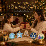 JOPHMO 16 Pcs Christmas Diamond Art Ornaments Kit - Nativity Scene