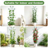 KINGLAKE Plant Trellis for Climbing Plants Indoor Outdoor - 2 Pack 32.7 Inch Green Expandable Metal Garden Trellis for Potted Climbing Plants Support Flower Vine Ivy Monstera Houseplant with Tape