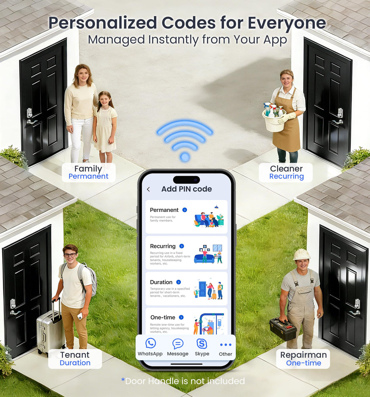 Veise VE012W Built-in WiFi Fingerprint Smart Lock, App Remote Control, Compatible with Alexa & Google Assistant, Keyless Entry for Front Door, Digital Keypad Deadbolt, Auto Lock, Satin Nickel