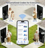 Veise VE012W Built-in WiFi Fingerprint Smart Lock, App Remote Control, Compatible with Alexa & Google Assistant, Keyless Entry for Front Door, Digital Keypad Deadbolt, Auto Lock, Satin Nickel
