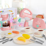 Joyin Play Kitchen Toys, Pretend and Play Food Kitchen Accessories Girls Toy with Coffee Maker, Mixer, Toaster with Realistic Lights& Sounds, Birthday Gift for Kids Gifts for Christmas