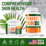 Perfect Skin Acne Capsules – Niacinamide, Biotin, Vitamin A & Probiotics for Teens & Adults – 13 Powerful Ingredients for Face Acne, Acne Scars & Dark Spots – 60 Vegan Capsules, Made in the USA