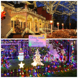 JMEXSUSS 200 LED Christmas String Lights Outdoor Waterproof, 66ft Color Changing String Lights Plug in, Warm White & Multicolor Christmas Lights for Trees Yard Wedding Xmas Party