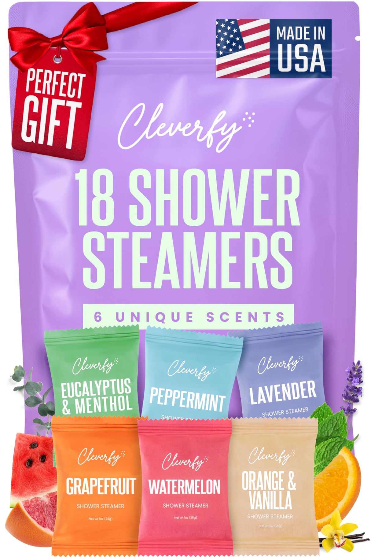Cleverfy Shower Steamers Aromatherapy – Stocking Stuffers for Women, Teens and Wife – Christmas Gifts for Women and Teen Girls – White Elephant Gifts for Adults – 18 Tablets