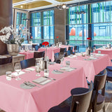 sancua Pink Tablecloths for 6 Foot Rectangle Tables, 8 Pack - Washable Polyester Fabric Table Cloth for Wedding Christmas Party, Birthday, Banquet Reception, 54x108 Inch