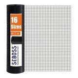 SEBOSS Black Hardware Cloth 1/4 inch 48 x 100 Ft 23-Gauge, Vinyl Coating Chicken Wire Fencing, Chicken Wire Mesh Roll, Garden Fencing and Durable Outdoor Wire Cloth Applications