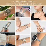 Stainless Steel Italian Charm Bracelet, 18 Link Starter Bracelet 9mm Charms