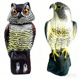 YAOSAN Hawk Decoy to Scare Birds Away - Owl & Hawk Garden Decoy Combo, 2X Protection Wind-Activated Bird Deterrent for Farms & Yards, 50% Larger Size (15")