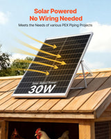 VEVOR Solar Powered Fan, 30W Solar Panel with 2 Fans, Adjustable Solar Panel Angle, 2668 RPM High-Speed, Flexible Installation, Fast Air Exchange for Greenhouse, Grow Tents, Chicken Coops, Shelters