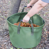 ELK 33-Gallon Non Self-Standing Multipurpose Garden Leaf Waste Bag - Durable Canvas for Yard Cleaning, Harvesting, and Storage - Heavy Duty with Rubber Handles and PVC Elastic Bone - 22" W x 18" H