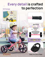 KRIDDO Toddler Tricycle for Toddlers Age 2-5, Tool-Free Trike
