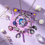AmaAccess Kpop Charm Bracelet Merch Gifts, Adjustable Cartoon Bangle and Necklace Jewelry Set for Fans Women Christmas Birthday (Set1)