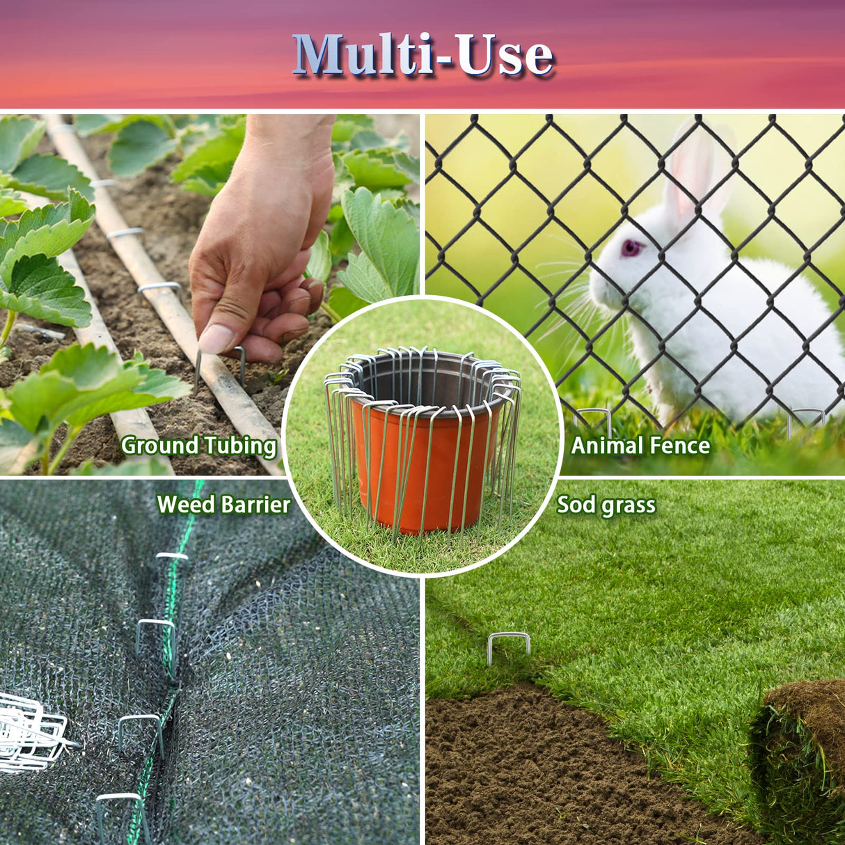 Gtongoko 500 Pack Landscape Staples 6 Inch, 11 Gauge Heavy Duty Galvanized Sod Staples for Weed Barrier Fabric, Ground Cover, Artificial Turf, Commercial Landscaping and Garden Projects