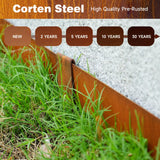 Corten Steel Landscape Edging 4.5 Inch Pre-Rusted 33Ft Total 10-Pack