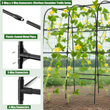 whiffee 7.3FT Cucumber Trellis for Raised Bed, Garden Arch Trellis with Net