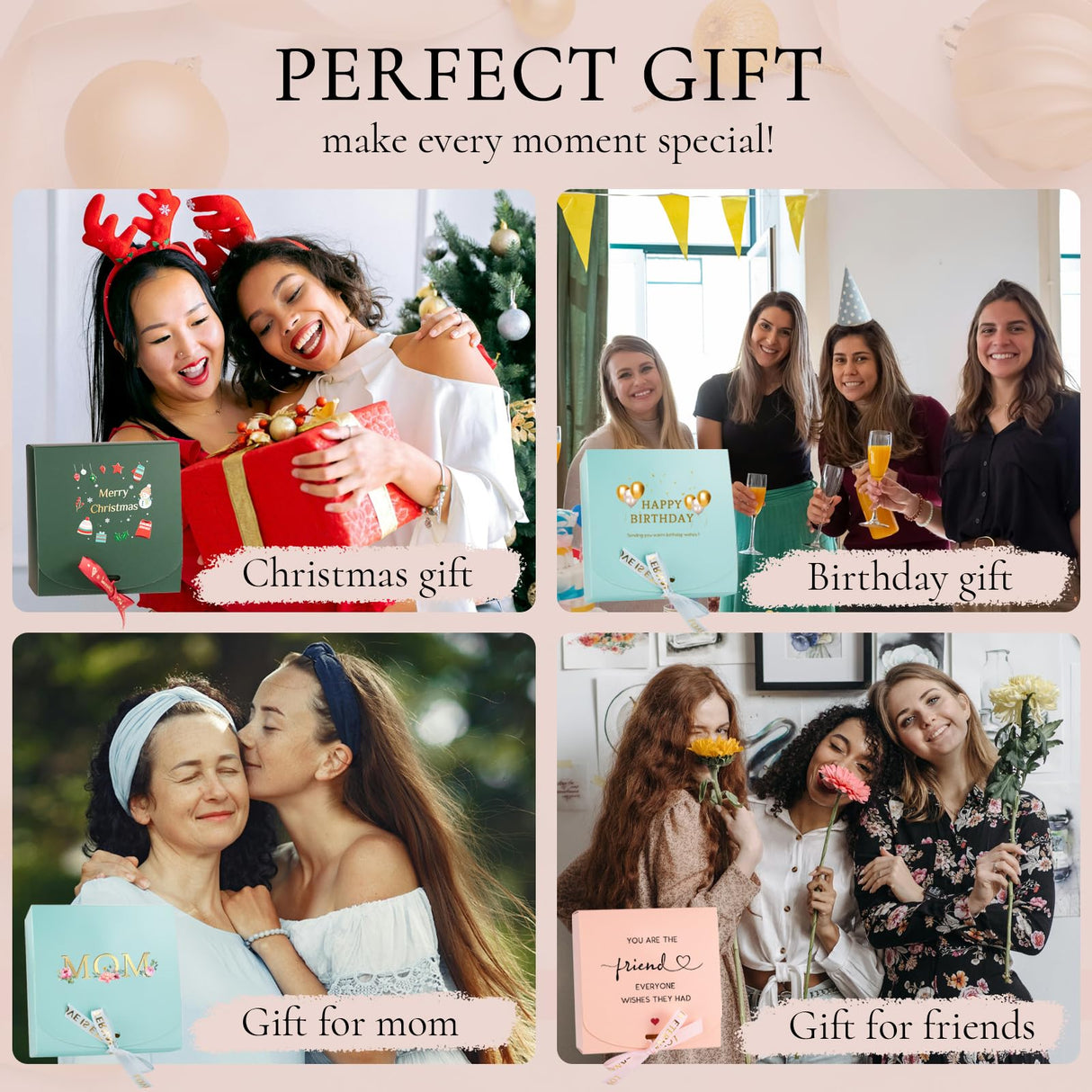 sufall Personalized Name Necklace with Birth Flower – Custom Engraved Jewelry for Women, Mom, Grandma | Christmas, Birthday, Mother’s Day Gift