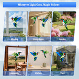 2 Pcs Hummingbird Stained Glass Window Hanging Suncatchers,Gifts for Women