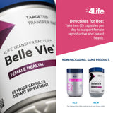 4Life Transfer Factor Belle Vie - Supports Women's Reproductive Health with Phytoestrogen Blend of Kudzu, Flax, and Red Clover - 60 Veggie Capsules