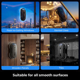 Tosima X1 Window Cleaning Robot, 6400Pa Max Adaptive Suction, Dual Auto-Spray Smart Window Cleaner with Smart Navigation, Remote Control and Triple Safety, Anti-Drop, for All Smooth Surfaces, Black