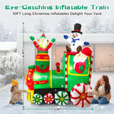 Toiyjofe 6.2FT Christmas Inflatables Train & Santa Claus Outdoor Yard Decortaions Blow-up Christmas Decor with Built-in LED Lights for Garden Lawn Party