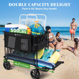 Hikenture Double Decker Wagon, 400L Extra Large Beach Wagon with Big Wheels