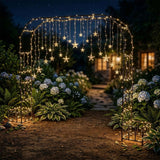 GARDFANCY Garden Arch with Planter Boxes, Metal Arbor Trellis for Climbing Plants Outdoor, Heavy Duty Iron Archway for Wedding Ceremony Party Backyard Lawn Patio Decor, Black