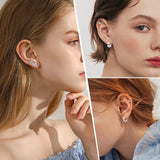 LEBOCADO 12 Pairs Earrings for Men, Stainless Steel Black Stud Earrings Hoop Earrings Set for Women, Black and Sliver Ear Studs (12 Pairs Set)