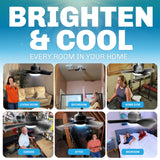 Bell+Howell Socket Breeze Socket Fan Light with Remote, Portable Small Ceiling Fans with Lights for Bedroom, Kitchen, Living Room, Ceiling Fan with Light 3500K, 1000 Lumens, Screws into E26/E27