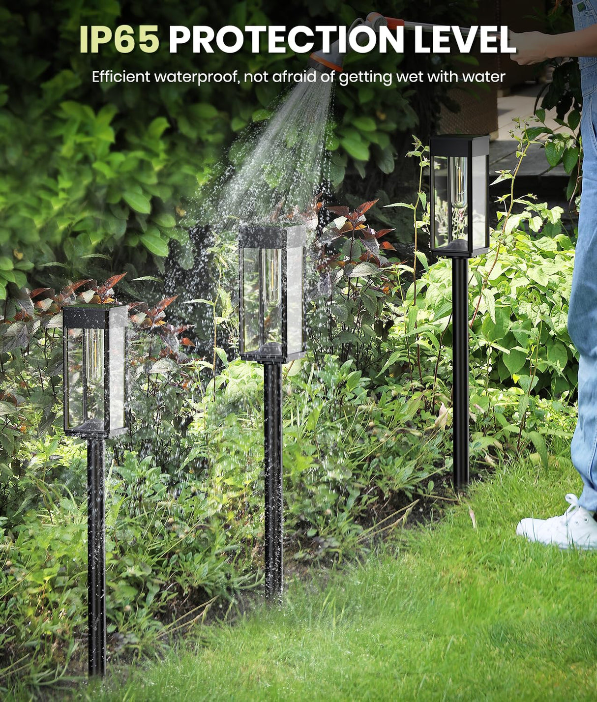 NEWMESSI Bright Solar Pathway Lights Outdoor, 6 Pack IP65 Waterproof Solar Garden Lights for Outside Lighting, Yard Path Lawn Walkway Driveway Landscape (Warm White)