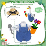 Ueyben Porch Goose Gardening Outfit for 23" Cement Plastic Goose Statue