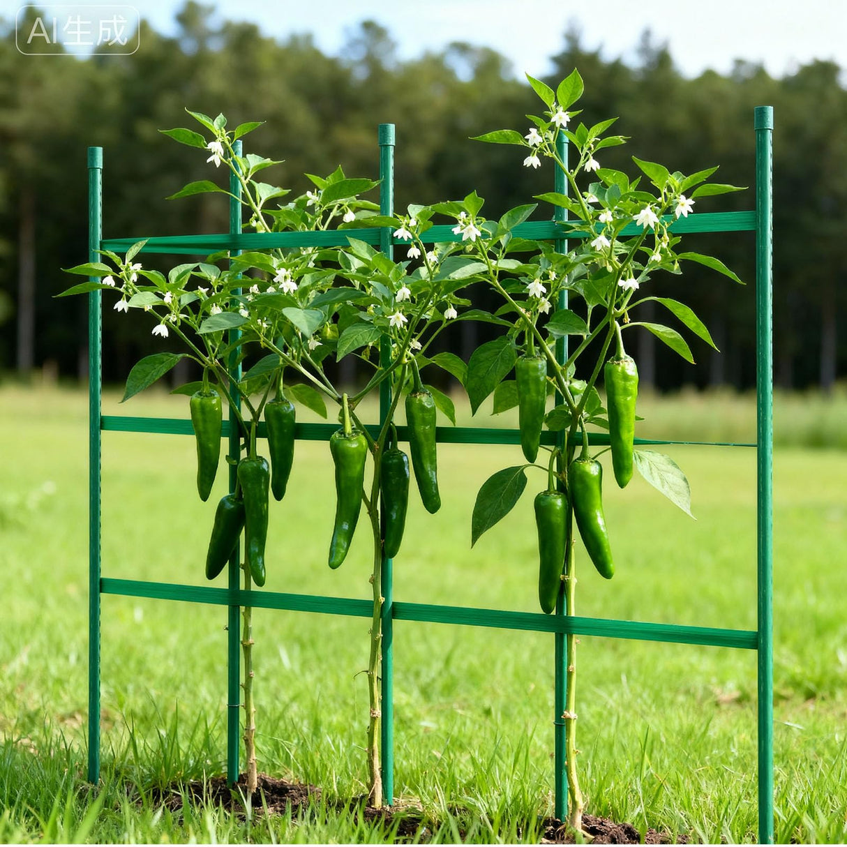 VEVOR Garden Stakes, 50 Pack, 46.06 inch, Plastic Coated Metal Tomato Stakes, Garden Sticks for Plants Support, with Pointed End and Non-Slip Bumps for Growing Climbing Plants, Outdoor Vegetables